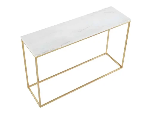 Design Sidetable Aretha - Marmer En Metaal - Wit En Goudkleurig - Van Pascal Morabito
