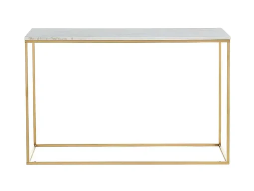 Design Sidetable Aretha - Marmer En Metaal - Wit En Goudkleurig - Van Pascal Morabito