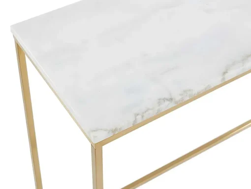Design Sidetable Aretha - Marmer En Metaal - Wit En Goudkleurig - Van Pascal Morabito