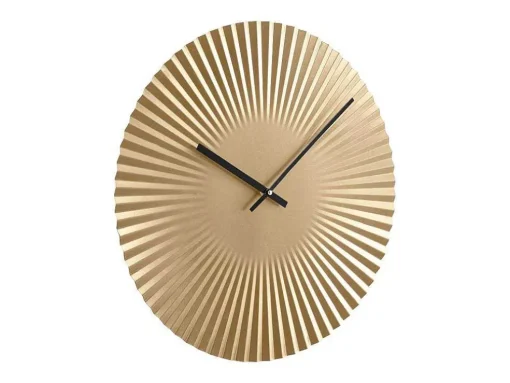 Design Wandklok - D. 50 Cm - Metaal - Goudkleurig - Felinar