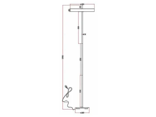 Design-Lamp Met Ledverlichting Van Metaal - D45 X H180 Cm - Goud En Wit - Vaughan
