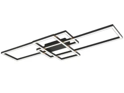 Design-Plafondlamp Met Ledverlichting Van Aluminium En Metaal - L104 X H42 Cm - Zwart - Harlow