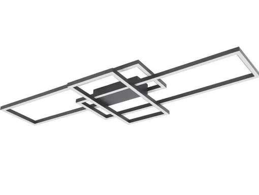 Design-Plafondlamp Met Ledverlichting Van Aluminium En Metaal - L104 X H42 Cm - Zwart - Harlow