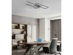 Design-Plafondlamp Met Ledverlichting Van Aluminium En Metaal - L104 X H42 Cm - Zwart - Harlow