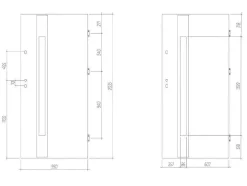 Deur Van Geglazuurd Staal En Inox H.207 X B.100 Cm Antraciet - Links Duwen - Braga