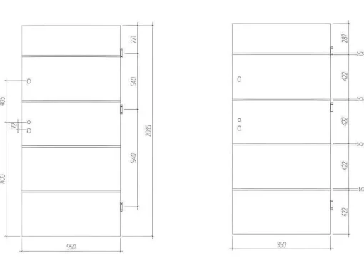 Deur Van Massief Staal En Inox H.207 X B.100 Cm Antraciet - Links Duwen - Naxara