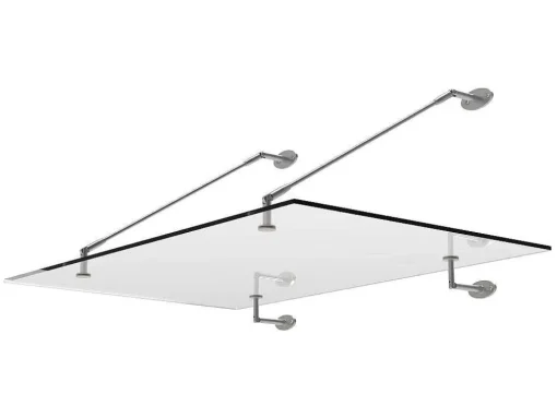 Deurluifel Van Roestvrij Staal 150 X 100 Cm Plat En Kantelbaar, Zilver - Rami