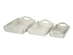 Dienblad Mcw-C50 Shabby Look (Set Van 3), Wit, Shabby