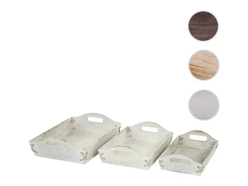 Dienblad Mcw-C50 Shabby Look (Set Van 3), Wit, Shabby