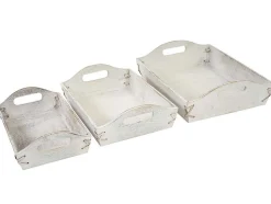 Dienblad Mcw-C50 Shabby Look (Set Van 3), Wit, Shabby