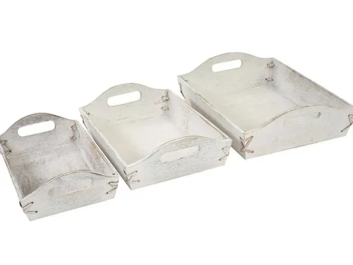 Dienblad Mcw-C50 Shabby Look (Set Van 3), Wit, Shabby