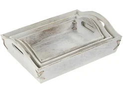 Dienblad Mcw-C50 Shabby Look (Set Van 3), Wit, Shabby
