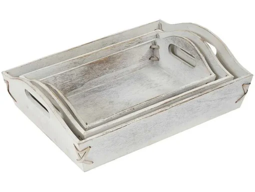 Dienblad Mcw-C50 Shabby Look (Set Van 3), Wit, Shabby