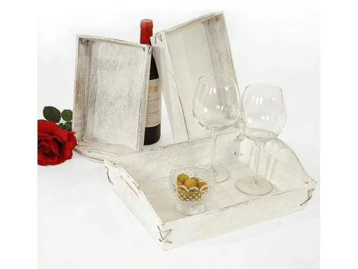 Dienblad Mcw-C50 Shabby Look (Set Van 3), Wit, Shabby