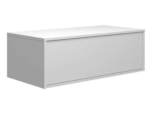 Donker Naturel En Wit Hangend Badkamermeubel Met Enkele Wastafel En Twee Lades - 94 Cm - Teana Ii