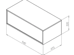 Donker Naturel En Wit Hangend Badkamermeubel Met Enkele Wastafel En Twee Lades - 94 Cm - Teana Ii