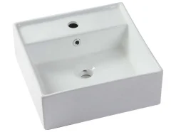Donker Naturel En Wit Hangend Badkamermeubel Met Enkele Wastafel En Twee Lades - 94 Cm - Teana Ii