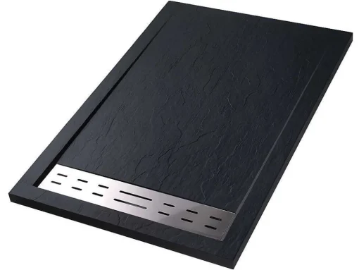 Douchebak Lyros Inclusief Sifon - 1600 X 800 X 40 Mm - Zwart