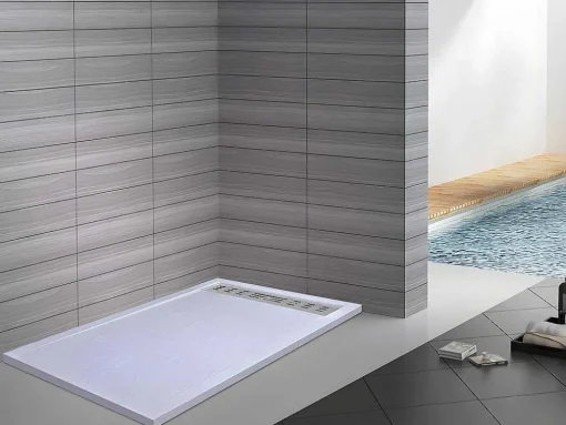 Douchebak Lyros Met Sifon Inbegrepen - 1600X800X40Mm - Wit