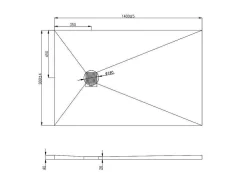 Douchebak Om Te Betegelen Delos 1400X900X40 Mm