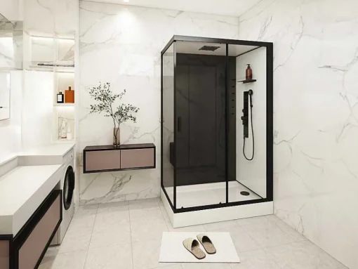 Douchecabine Massagefunctie - Omkeerbare Installatie - L110 X B80 X H215 Cm - Fomira