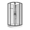 Douchecabine Met Massagefunctie Van Bamboevezel - Mat Zwart - L80 X B80 X H225 Cm - Zalifa