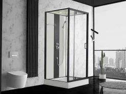 Douchecabine Met Massagestralen Primea - 2 Zones Met Massagestralen - L90 X D90 X H215 Cm - Tropische Regenfunctie En Handdouchekop