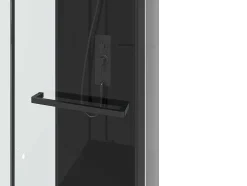 Douchecabine Met Omkeerbare Plaatsingsrichting En Aanpasbare Hoogte - Zwart - L90 X B90 X H213/232 Cm - Damilu