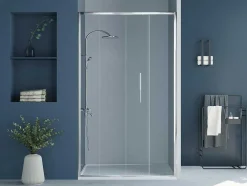 Douchedeur In Industriele Stijl - Chroom - 120 X 195 Cm - Toroni