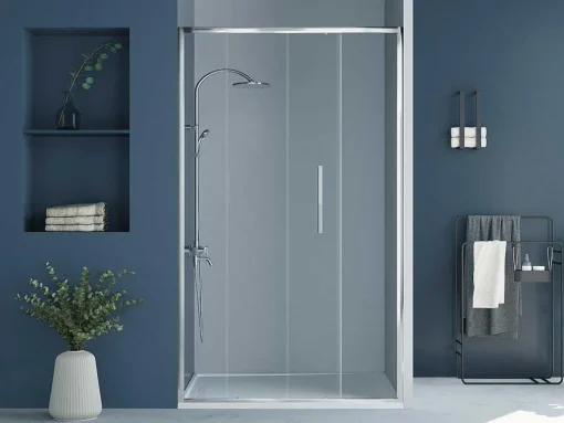 Douchedeur In Industriele Stijl - Chroom - 120 X 195 Cm - Toroni