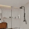Douchekolom Aita Van Mat Zwart Roestvrij Staal - 127 Cm