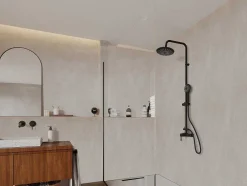 Douchekolom Aita Van Mat Zwart Roestvrij Staal - 127 Cm