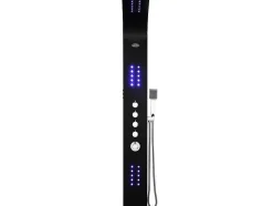 Douchekolom Felicita Met Thermostaatkraan, Balneotherapie En Led-Verlichting - 20*165Cm - Zwart