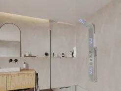 Douchekolom Felicita Met Thermostaatkraan, Balneotherapie En Led-Verlichting - 20*165 Cm