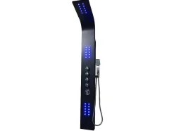 Douchekolom Felicita Met Thermostaatkraan, Balneotherapie En Led-Verlichting - 20*165Cm - Zwart