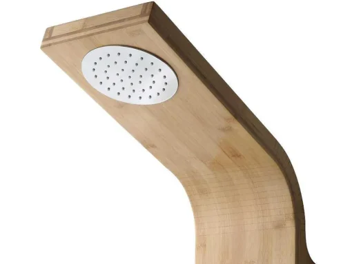 Douchekolom Met Massagestralen Tissia, Tropische Regen En Paneel Van Bamboe - 20 X 140 Cm