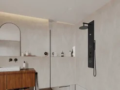 Douchekolom Met Massagestralen Jubida - Zwart - 20*130 Cm