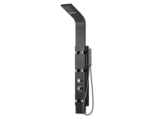 Douchekolom Met Massagestralen Evana - Zwart - 45 X 150 Cm
