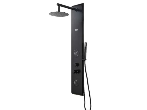 Douchekolom Met Massagestralen Jubida - Zwart - 20*130 Cm