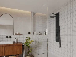 Douchekolom Met Massagestralen Jubida - Zwart - 20*130 Cm