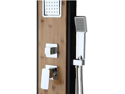 Douchekolom Met Massagestralen Dalima - Tropische Regen - Bamboepaneel - 22 X 145Cm