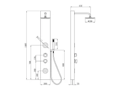 Douchekolom Met Massagestralen Solal Van Bamboe - 20 X 140Cm