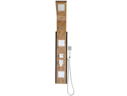 Douchekolom Met Massagestralen Dalima - Tropische Regen - Bamboepaneel - 22 X 145Cm