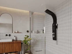Douchekolom Met Massagestralen Kourbea - Zwart - 20 X 132 Cm