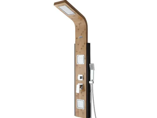 Douchekolom Met Massagestralen Dalima - Tropische Regen - Bamboepaneel - 22 X 145Cm