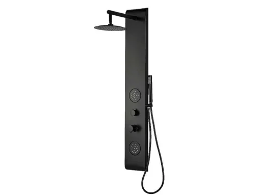 Douchekolom Met Massagestralen Jubida - Zwart - 20*130 Cm
