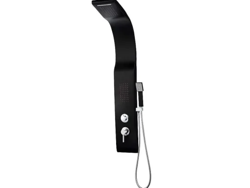 Douchekolom Met Massagestralen Kourbea - Zwart - 20 X 132 Cm