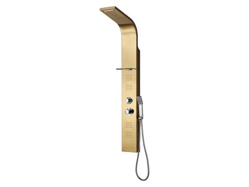 Douchekolom Met Thermostaatkraan En Massagestralen Josta - Goud - 45 X 150 Cm