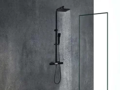 Douchekolom Peneda Van Mat Zwart Roestvrij Staal - 125 Cm