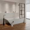 Douchescherm Met Draaisysteem Met Industriele Stijl - 70 X 140 Cm - Mat Zwart - Glas - Rivanon